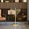 Vintiquewise Large Antique Gold Nine Branch Electric Chabad Style Hanukkah Menorah with Flame Shaped LED Bulbs QI004626 - alternate 7